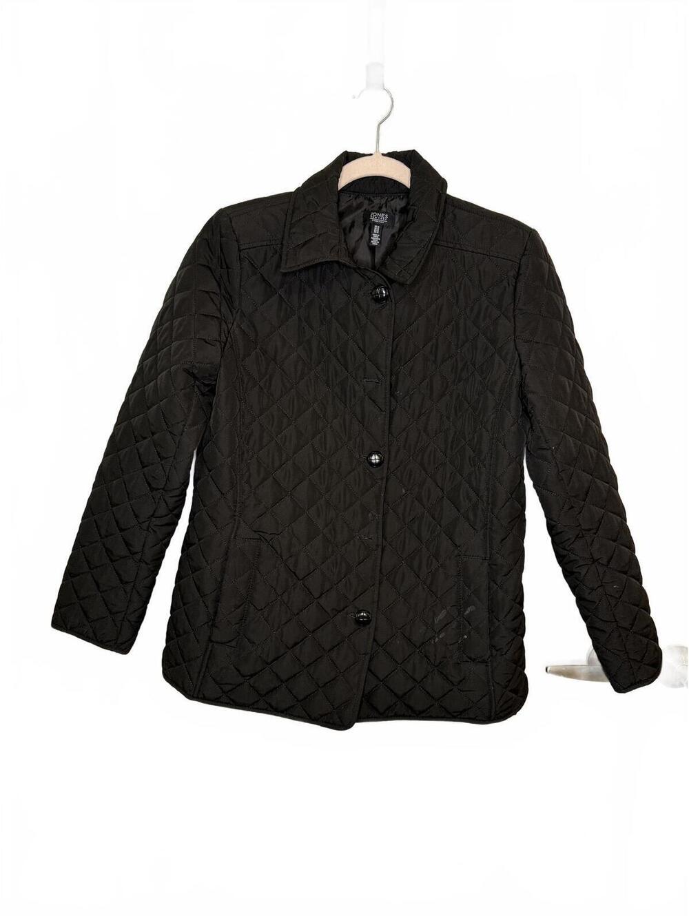 Jones of New York Black Puffer quilted Jacket Medium